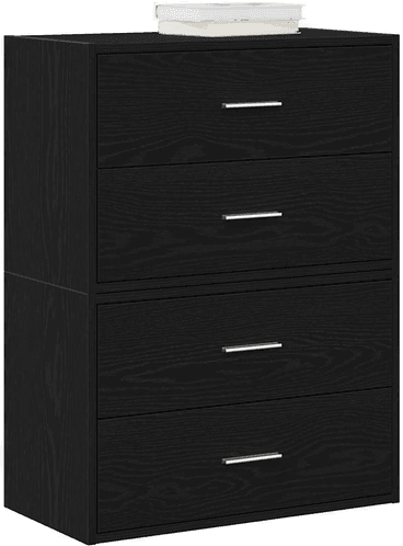 Vidaxl Skap med 2 skuffer sort eik