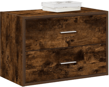 Vidaxl Skap med 2 skuffer røkt eik