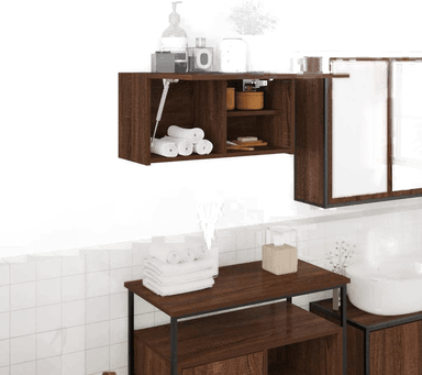 Vidaxl Veggskap brun eik 60x25x30 cm