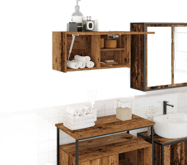Vidaxl Veggskap gammelt tre 60x25x30 cm