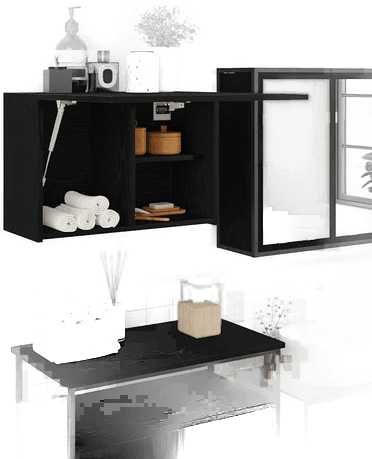 Vidaxl Veggskap svart 60x25x40 cm