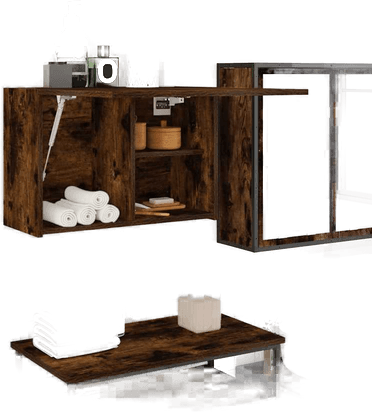 Vidaxl Veggskap baderom røkt eik 60x25x40 cm