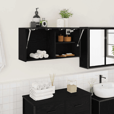 Vidaxl Veggskap svart 80x25x40 cm