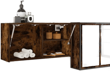 Vidaxl Veggskap Baderom Røkt Eik 80x25x40 cm