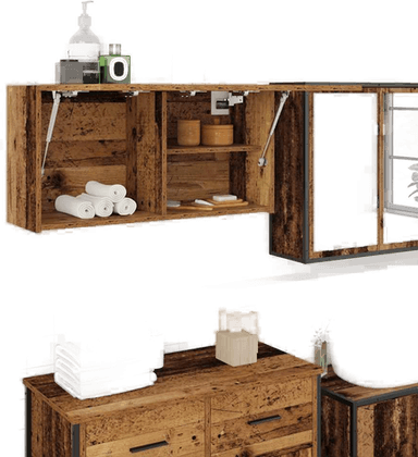 Vidaxl Veggskap gammelt tre 80x25x40 cm