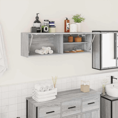 Vidaxl Veggskap Baderom Grå Sonoma 100x25x30 cm