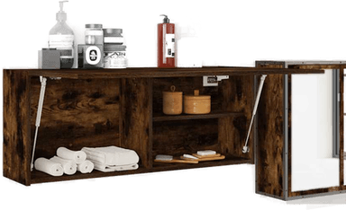 Vidaxl Veggskap baderom røkt eik 100x25x40 cm