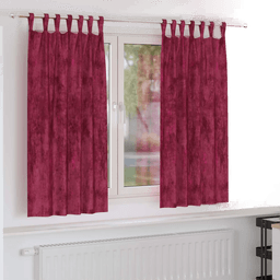 Vidaxl Fløyel Gardiner Vinrød 175 x 140 cm