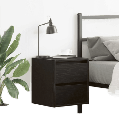 Vidaxl Veggmontert nattbord 2 stk svart eik