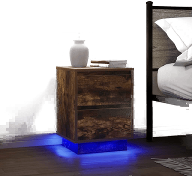 Vidaxl Nattskap med LED-lys 2 stk