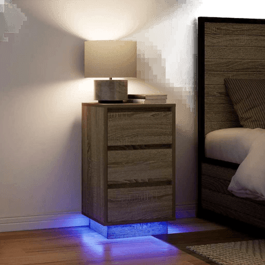 Vidaxl Nattbord med LED-lys 38x34x65 cm