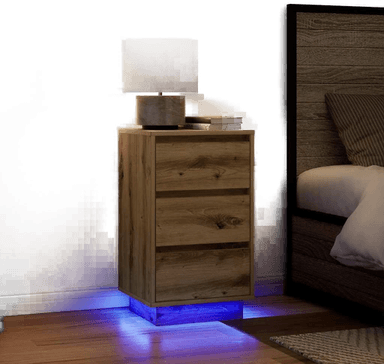 Vidaxl Nattbord med LED-lys 38x34x65 cm