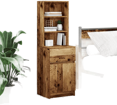 Vidaxl Nattbord gammelt tre 39x35 cm