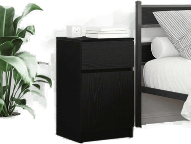 Vidaxl Nattbord svart 39x35x65 cm