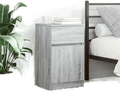 Vidaxl Nattbord grå sonoma 39x35x65 cm