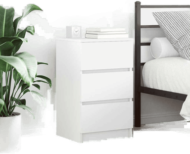 Vidaxl Nattskap hvit 39x35x65 cm