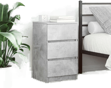 Vidaxl Nattskap betonggrå 39x35x65 cm