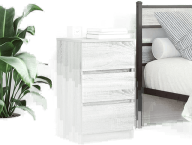 Vidaxl Nattskap 3 skuffer grå sonoma