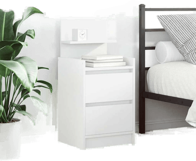 Vidaxl Nattbord hvit 38x34x80 cm