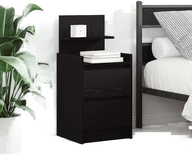 Vidaxl Nattbord svart 38x34x80 cm