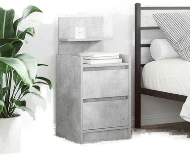 Vidaxl Nattbord betonggrå 38x34x80 cm