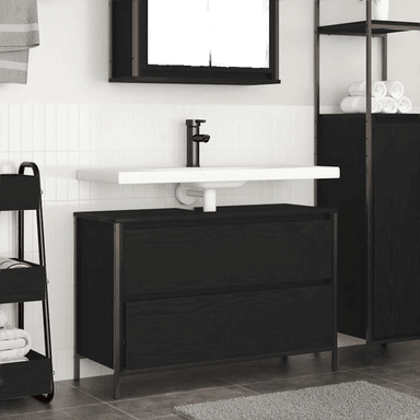 Vidaxl Baderomsservantskap svart eik 90x34,5 cm