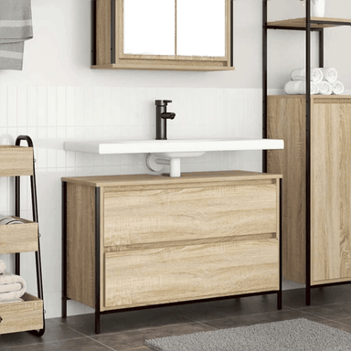 Vidaxl Baderomsservantskap Sonoma Eik 90 cm