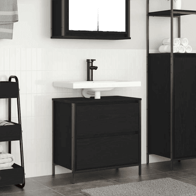 Vidaxl Baderomsservantskap svart eik 60x34,5 cm