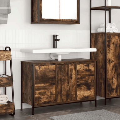 Vidaxl Servantskap røkt eik 90x34,5 cm