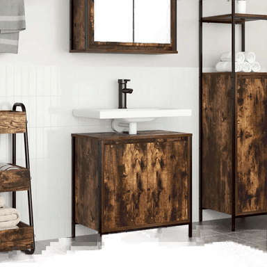 Vidaxl Baderomsservantskap røkt eik 60 cm