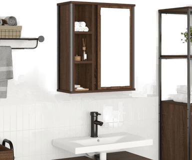 Vidaxl Baderoms veggskap med speil 50x21x60 cm