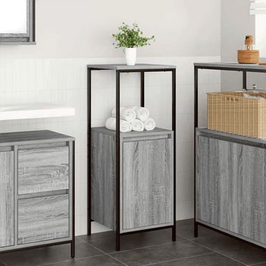 Vidaxl Baderomsskap grå eik 36x35x95 cm