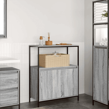 Vidaxl Baderomsskap grå eik 76,5x35x95 cm