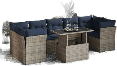 Vidaxl Hagesofa 8 deler grå polyrotting