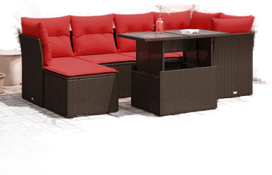 Vidaxl Hagesofa 7 deler brun