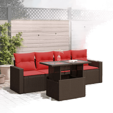 Vidaxl Hagesofa 5 deler brun