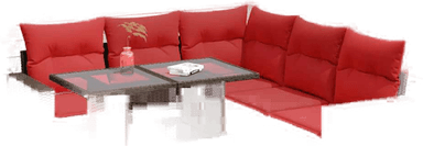 Vidaxl Hagesofa 6 deler brun