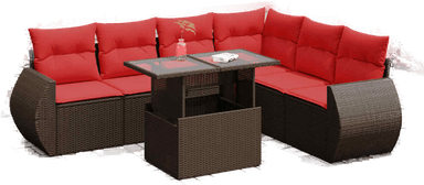 Vidaxl Hagesofa 7 deler brun