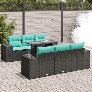 Vidaxl Hagesofa 7 deler svart