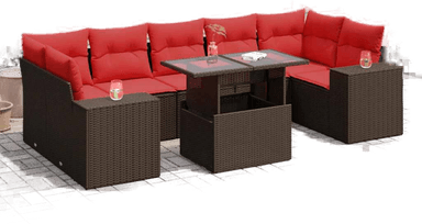 Vidaxl Hagesofa 8 deler brun