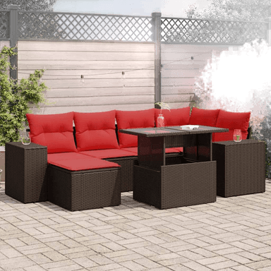 Vidaxl Hagesofa 9 deler brun