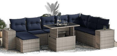 Vidaxl Hagesofa 11 deler grå polyrotting