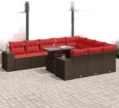 Vidaxl Hagesofa 11 deler brun