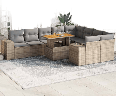Vidaxl Hagesofa 10 deler beige