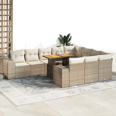 Vidaxl Hagesofa 10 deler beige