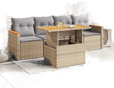 Vidaxl Hagesofa 5 deler beige