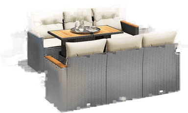 Vidaxl Hagesofa 7 deler svart