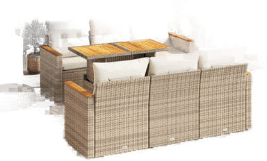 Vidaxl Hagesofa 7 deler beige