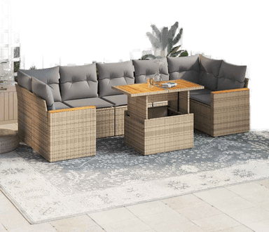 Vidaxl Hagesofa 8 deler beige