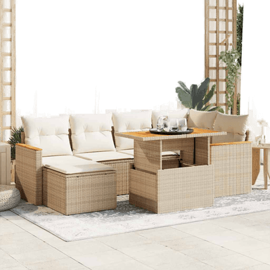 Vidaxl Hagesofa 7 deler beige